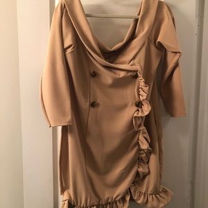 Off the shoulder (Bardot) Tuxedo minidress